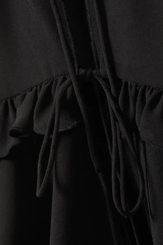 Frilled Strap Top – Black Frilled Strap Top – Black