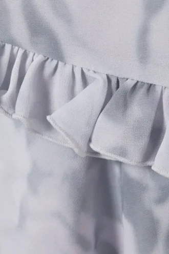 Frilled Strap Top – Dusty Grey – Clouded Marble