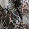 Frilled V-Neck Mini Dress – Leopard-Paisly Pattern Frilled V-Neck Mini Dress – Leopard-Paisly Pattern