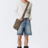 Galaxy Mid Rise Loose Denim Shorts – Blue Horses – Medium Blue Galaxy Mid Rise Loose Denim Shorts – Blue Horses – Medium Blue