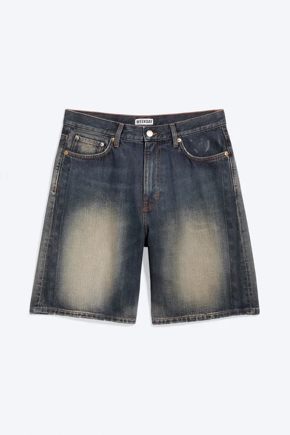 Galaxy Mid Rise Loose Denim Shorts – Laser Blue – Medium Blue Galaxy Mid Rise Loose Denim Shorts – Laser Blue – Medium Blue