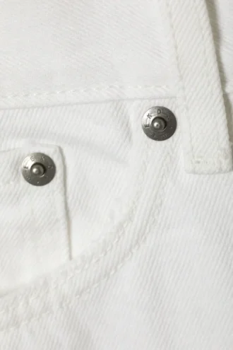 Galaxy Mid Rise Loose Denim Shorts – White