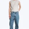 Galaxy Mid Rise Loose Straight Jeans – 90S Blue – Medium Blue