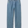 Galaxy Mid Rise Loose Straight Jeans – 90S Blue – Medium Blue