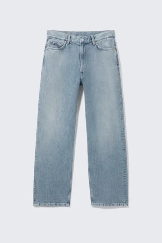 Galaxy Mid Rise Loose Straight Jeans – Blue Fade – Medium Blue