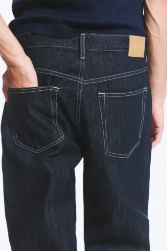 Galaxy Mid Rise Loose Straight Jeans – Blue Rinse – Dark Blue