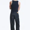 Galaxy Mid Rise Loose Straight Jeans – Blue Rinse – Dark Blue Galaxy Mid Rise Loose Straight Jeans – Blue Rinse – Dark Blue