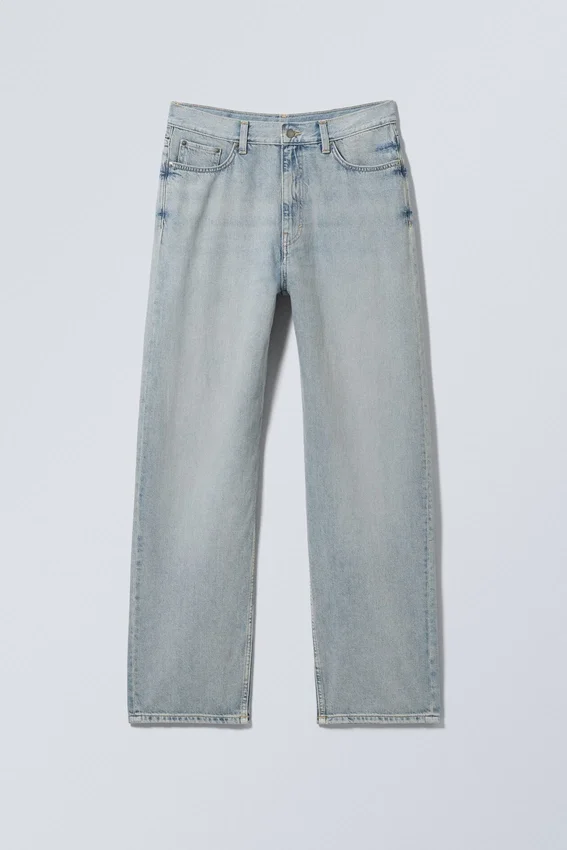 Galaxy Mid Rise Loose Straight Jeans – Brick Blue – Light Blue Galaxy Mid Rise Loose Straight Jeans – Brick Blue – Light Blue
