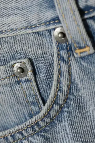 Galaxy Mid Rise Loose Straight Jeans – Brick Blue – Light Blue