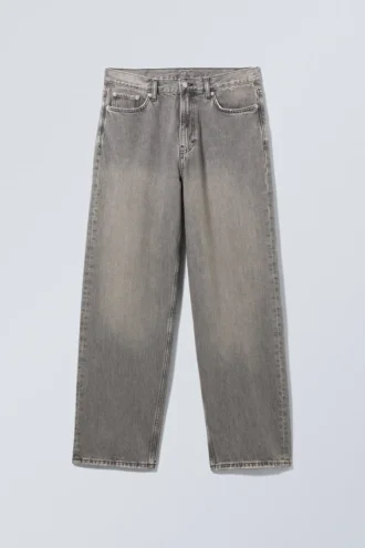 Galaxy Mid Rise Loose Straight Jeans – Clay Grey – Grey Galaxy Mid Rise Loose Straight Jeans – Clay Grey – Grey