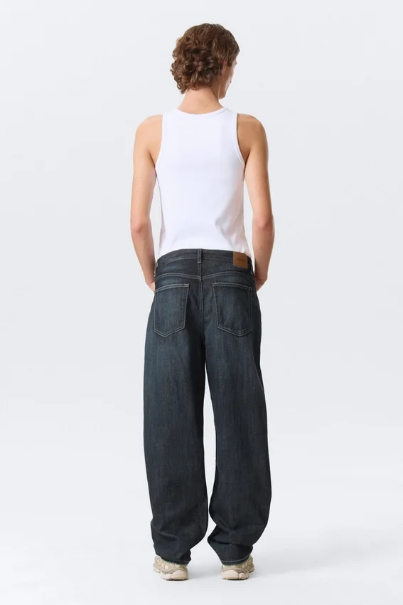Galaxy Mid Rise Loose Straight Jeans – Deep Sea Blue – Dark Blue Galaxy Mid Rise Loose Straight Jeans – Deep Sea Blue – Dark Blue