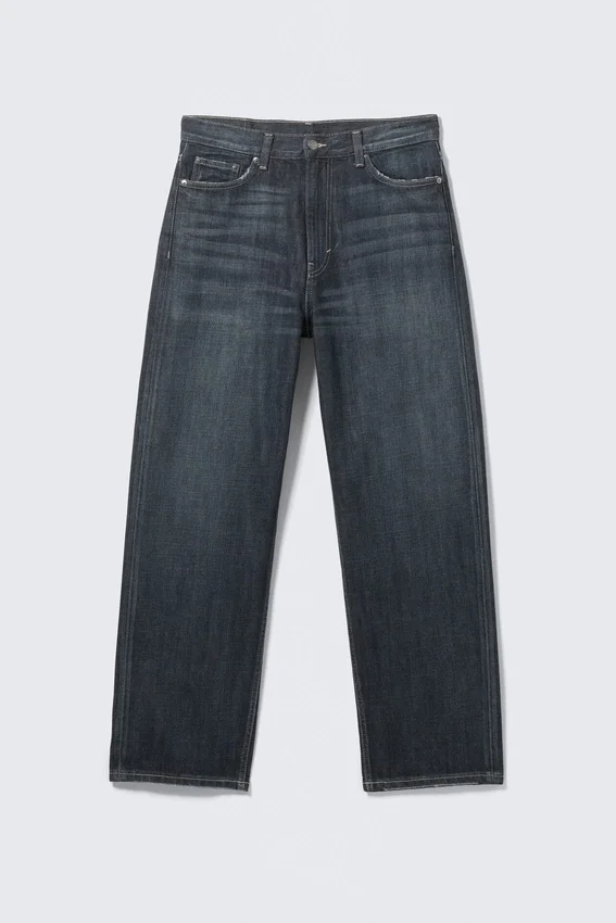 Galaxy Mid Rise Loose Straight Jeans – Deep Sea Blue – Dark Blue Galaxy Mid Rise Loose Straight Jeans – Deep Sea Blue – Dark Blue