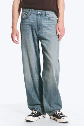 Galaxy Mid Rise Loose Straight Jeans – Gloria Blue – Medium Blue