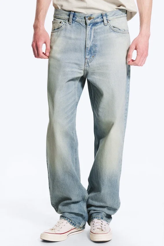 Galaxy Mid Rise Loose Straight Jeans – Port Blue – Light Blue Galaxy Mid Rise Loose Straight Jeans – Port Blue – Light Blue