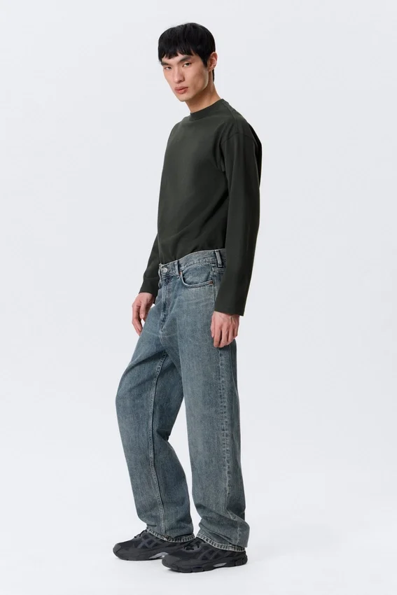 Galaxy Mid Rise Loose Straight Jeans – Second Blue – Blue Galaxy Mid Rise Loose Straight Jeans – Second Blue – Blue