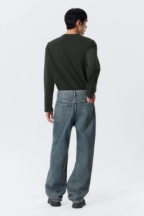 Galaxy Mid Rise Loose Straight Jeans – Second Blue – Blue Galaxy Mid Rise Loose Straight Jeans – Second Blue – Blue