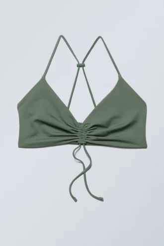 Gathered Bikini Top – Sage Green