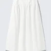Gathered Cotton Poplin Maxi Skirt – White Gathered Cotton Poplin Maxi Skirt – White