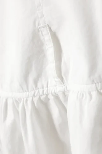 Gathered Cotton Poplin Maxi Skirt – White