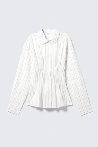Gathered Cotton Shirt – White
