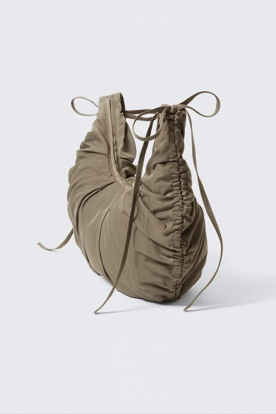 Gathered Crossbody Bag – Dark Beige Gathered Crossbody Bag – Dark Beige
