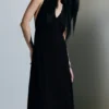Gathered Maxi Dress – Black Gathered Maxi Dress – Black