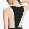 Gathered Maxi Dress – Black Gathered Maxi Dress – Black