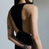 Gathered Maxi Dress – Black Gathered Maxi Dress – Black