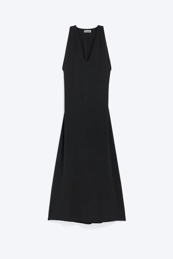 Gathered Maxi Dress – Black Gathered Maxi Dress – Black