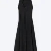 Gathered Maxi Dress – Black Gathered Maxi Dress – Black