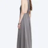Gathered Maxi Dress – Dusty Grey Gathered Maxi Dress – Dusty Grey