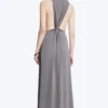 Gathered Maxi Dress – Dusty Grey Gathered Maxi Dress – Dusty Grey