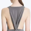 Gathered Maxi Dress – Dusty Grey Gathered Maxi Dress – Dusty Grey