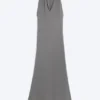 Gathered Maxi Dress – Dusty Grey Gathered Maxi Dress – Dusty Grey