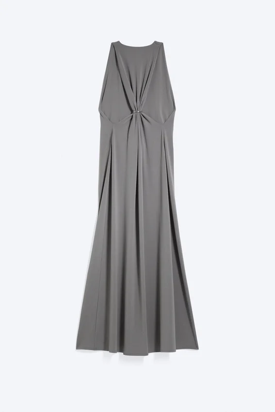 Gathered Maxi Dress – Dusty Grey Gathered Maxi Dress – Dusty Grey