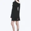 Gathered Mini Long Sleeve Dress – Black Gathered Mini Long Sleeve Dress – Black