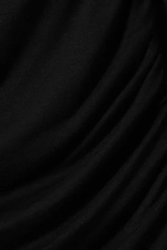 Gathered Off-Shoulder Long-Sleeved Top – Black