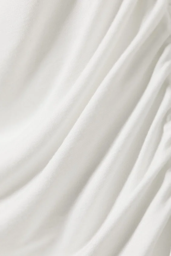 Gathered Off-Shoulder Long-Sleeved Top – White Gathered Off-Shoulder Long-Sleeved Top – White