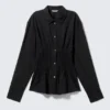 Gathered Seam Shirt – Black