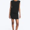 Gathered Tank Top – Black Gathered Tank Top – Black