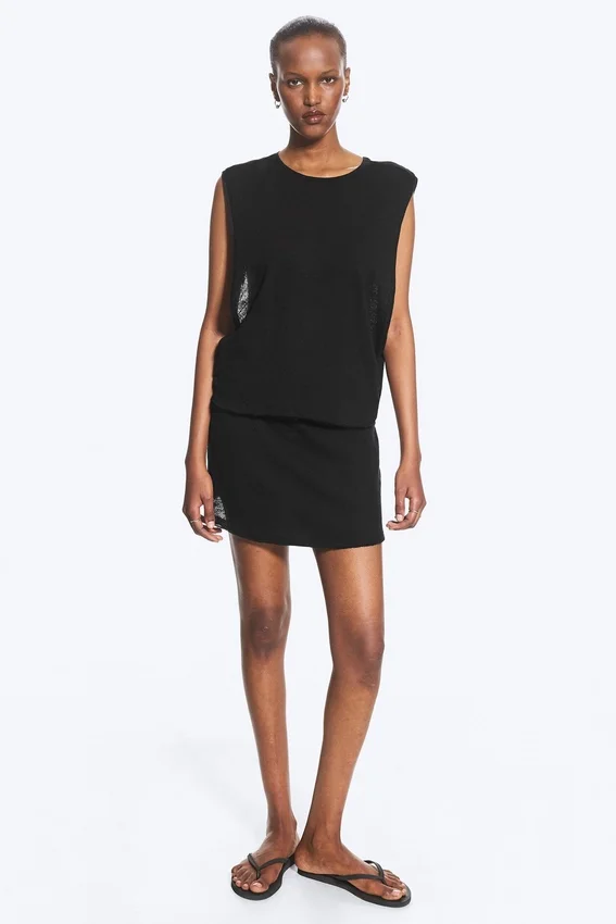 Gathered Tank Top – Black Gathered Tank Top – Black