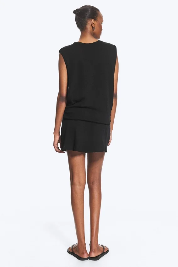 Gathered Tank Top – Black Gathered Tank Top – Black