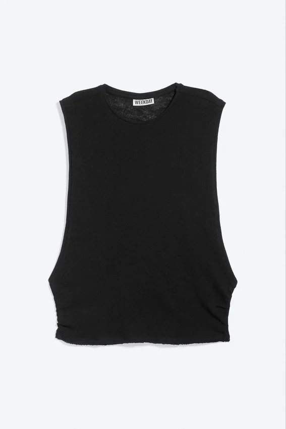 Gathered Tank Top – Black Gathered Tank Top – Black