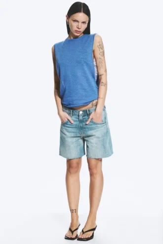 Gathered Tank Top – Blue