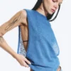 Gathered Tank Top – Blue Gathered Tank Top – Blue