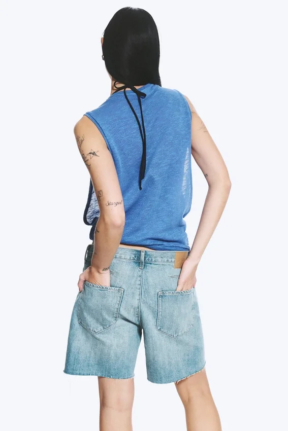 Gathered Tank Top – Blue Gathered Tank Top – Blue