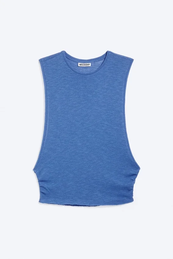 Gathered Tank Top – Blue Gathered Tank Top – Blue