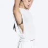 Gathered Tank Top – White Gathered Tank Top – White