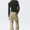 Gia F Flared Workwear Trousers – Washed Beige Gia F Flared Workwear Trousers – Washed Beige