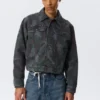 Gia F Relaxed Cotton Trucker Jacket – Navy Camo Gia F Relaxed Cotton Trucker Jacket – Navy Camo